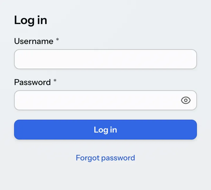 [Login form using the Aura theme
